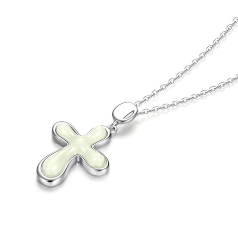 YISIXICI XL13140046 Women's Necklace Nephrite Jade Cross Pendant S925 Silver Neck Jewelry