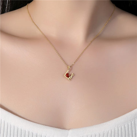 YISIXICI XL13140011 ONLY LOVE Necklace Enamel S925 Silver Neck Jewelry Women's Birthday Gift