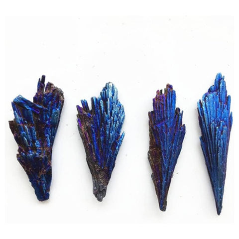 10Pcs / Pack Peacock Feather Style Natural Black Tourmaline Electroplated Colored Tourmaline Pendant, 6-9cm 20-30g