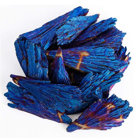 10Pcs / Pack Peacock Feather Style Natural Black Tourmaline Electroplated Colored Tourmaline Pendant, 3cm 5-10g