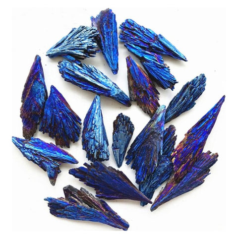 10Pcs / Pack Peacock Feather Style Natural Black Tourmaline Electroplated Colored Tourmaline Pendant, 4-6cm 10-20g