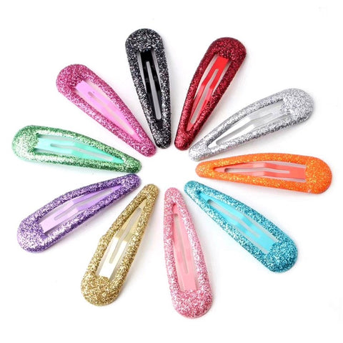 BBJ 100Pcs/Set Glitter Snap Hair Clips Non-slip Cute Hair Clip Metal Barrettes Kawaii Hair Accessories for Girls Toddlers