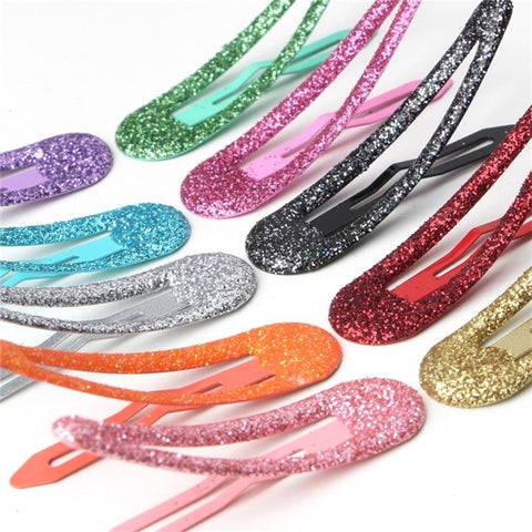 BBJ 100Pcs/Set Glitter Snap Hair Clips Non-slip Cute Hair Clip Metal Barrettes Kawaii Hair Accessories for Girls Toddlers