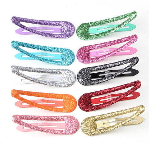 BBJ 100Pcs/Set Glitter Snap Hair Clips Non-slip Cute Hair Clip Metal Barrettes Kawaii Hair Accessories for Girls Toddlers