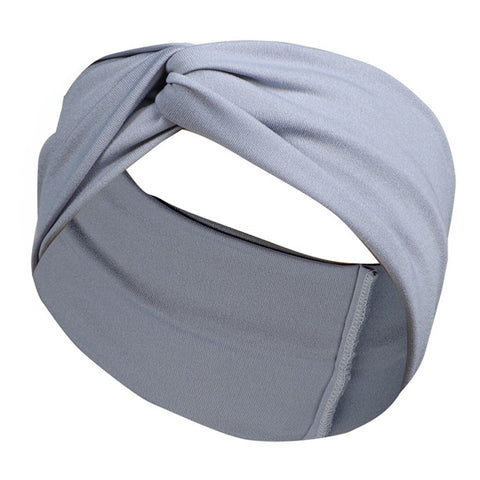 FD002 Solid Color Sports Yoga Running Women Headband Sweat-absorbent Cloth Cross Hairband