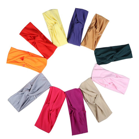 FD002 Solid Color Sports Yoga Running Women Headband Sweat-absorbent Cloth Cross Hairband