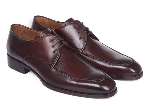 Paul Parkman Brown & Bordeaux Leather Apron Derby Shoes (ID#33BRD92)