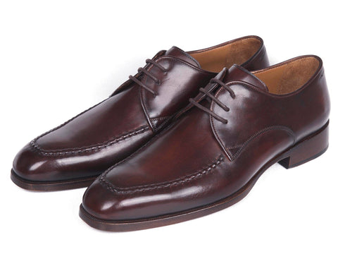 Paul Parkman Brown & Bordeaux Leather Apron Derby Shoes (ID#33BRD92)