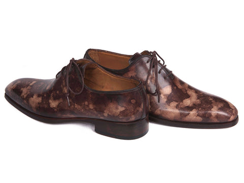 Paul Parkman Camouflage Hand-Painted Wholecut Oxfords Brown (ID#CM37BRW)