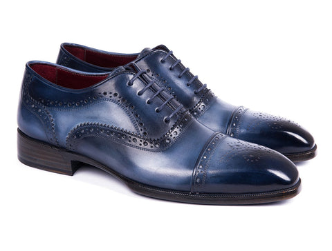 Paul Parkman Men's Cap Toe Oxfords Blue & Navy (ID#024-NVYBLU)