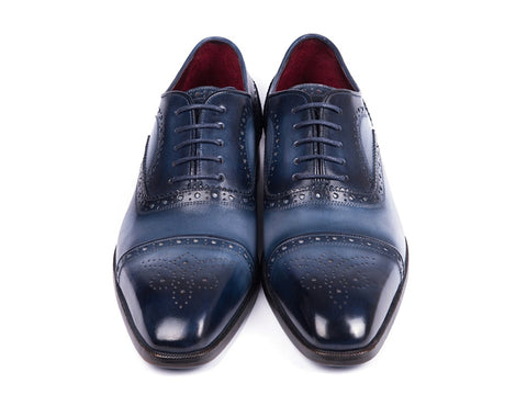 Paul Parkman Men's Cap Toe Oxfords Blue & Navy (ID#024-NVYBLU)