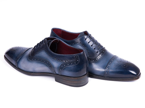 Paul Parkman Men's Cap Toe Oxfords Blue & Navy (ID#024-NVYBLU)