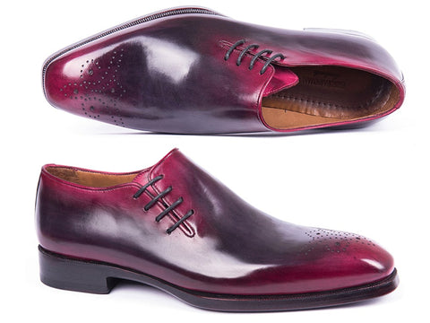 Paul Parkman Men's Side Lace Oxfords Purple & Gray (ID#846F11)