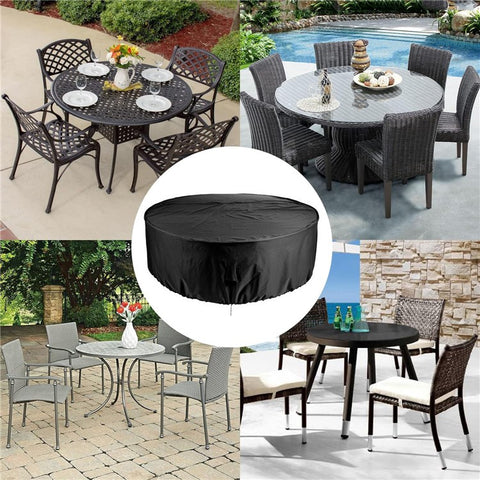 Dustproof Waterproof Outdoor Garden Round Table Cover 210T Polyester Furniture Cover