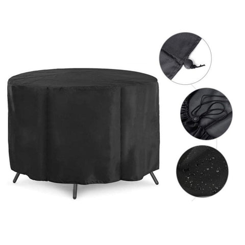 Dustproof Waterproof Outdoor Garden Round Table Cover 210T Polyester Furniture Cover
