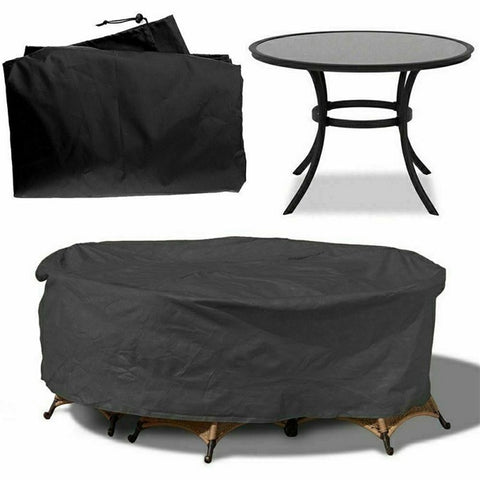 Dustproof Waterproof Outdoor Garden Round Table Cover 210T Polyester Furniture Cover
