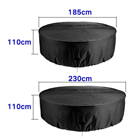 Dustproof Waterproof Outdoor Garden Round Table Cover 210T Polyester Furniture Cover