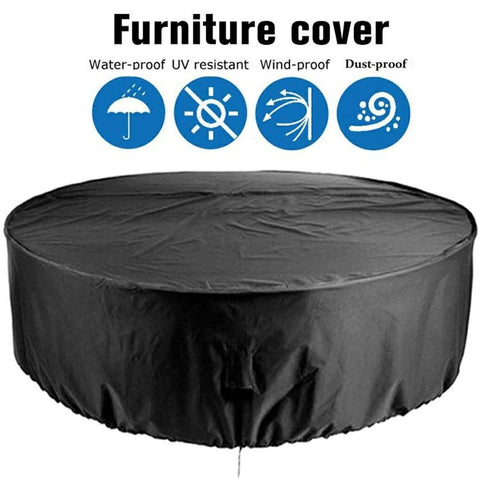Dustproof Waterproof Outdoor Garden Round Table Cover 210T Polyester Furniture Cover