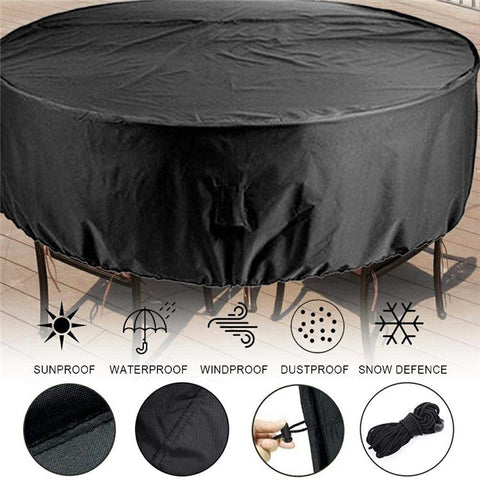 Dustproof Waterproof Outdoor Garden Round Table Cover 210T Polyester Furniture Cover