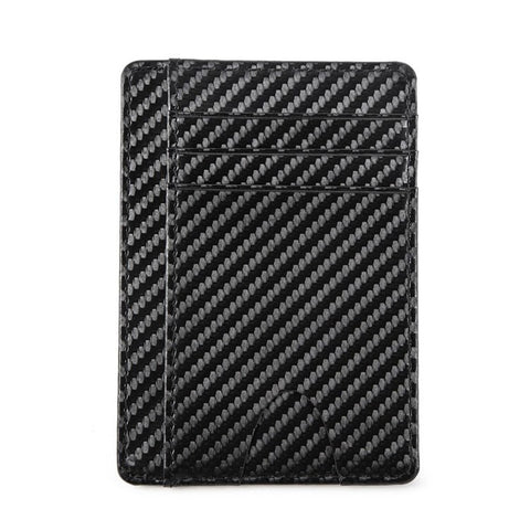 Carbon Fiber Textured Slim Credit Card Holder Money Clip Wallet