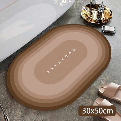 Quick Dry Bath Mat Soft Comfortable Diatom Mud Bathroom Floor Carpet Non-Slip Bath Rug