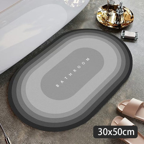 Quick Dry Bath Mat Soft Comfortable Diatom Mud Bathroom Floor Carpet Non-Slip Bath Rug