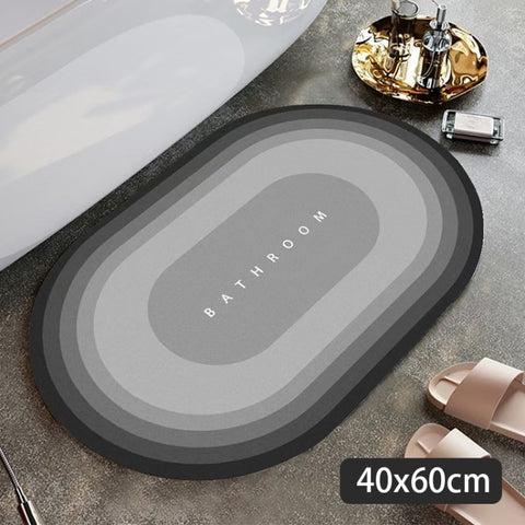 Quick Dry Bath Mat Soft Comfortable Diatom Mud Bathroom Floor Carpet Non-Slip Bath Rug