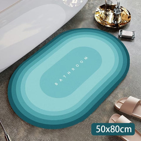 Quick Dry Bath Mat Soft Comfortable Diatom Mud Bathroom Floor Carpet Non-Slip Bath Rug
