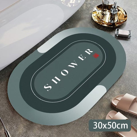 Quick Dry Bath Mat Soft Comfortable Diatom Mud Bathroom Floor Carpet Non-Slip Bath Rug