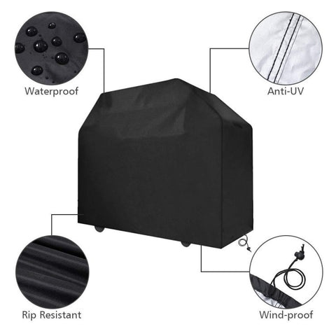 Outdoors BBQ Gas Grill Cover Waterproof 420D Polyester Stove Cover with Adjustable Hem Drawstring