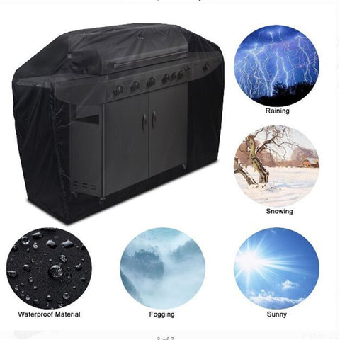 Outdoors BBQ Gas Grill Cover Waterproof 420D Polyester Stove Cover with Adjustable Hem Drawstring