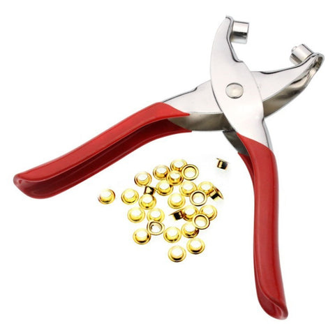 1PC Punch Plier with 100 Rivets Revolving Leather Belt Hand Hole Puncher