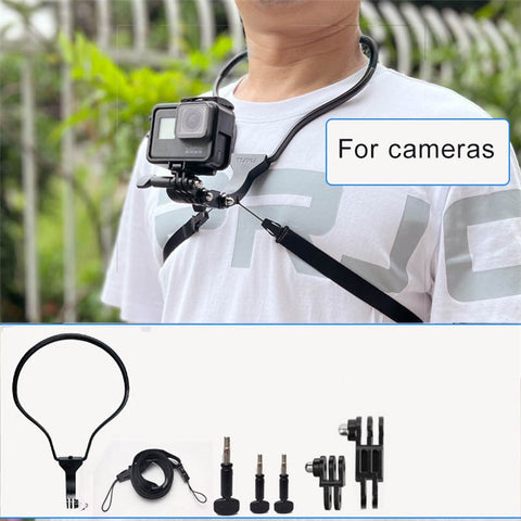 TUYU Smart Mobile Phone Stand Hanging on Neck Phone Mount Camera Holder for Gopro Sports Camera