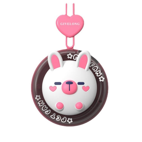 GIVELONG Portable Hanging Neck Fan Wearable Personal Fan 1200mAh Battery Operated USB Rechargeable Desktop Fan