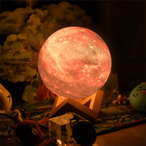 Remote Control 16 Colors 3D PLA Starry Sky LED Moon Lamp USB Rechargeable Moon Light for Birthday Gift