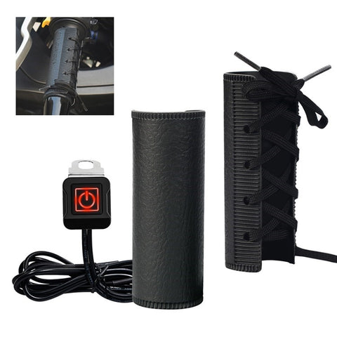 WUPP 12V SAE Heating Motorcycle Handlebar Cover Bike Anti-Slip Grip Hand Warmer for Winter