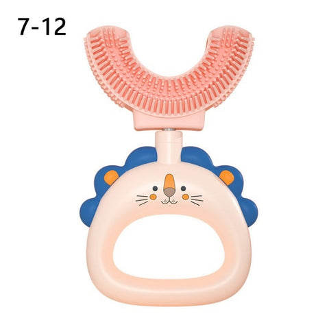 U-Shaped Kids Toothbrush Soft Silicone Brush Head Toddler Teeth Cleaning Supplies (BPA-Free, NO FDA Certificate)