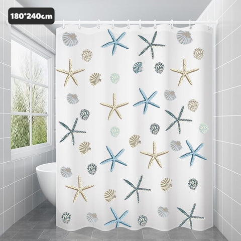 PEVA Shower Curtain Waterproof Pattern Printed Shower LinerBath Curtain for Bathroom Bathtub