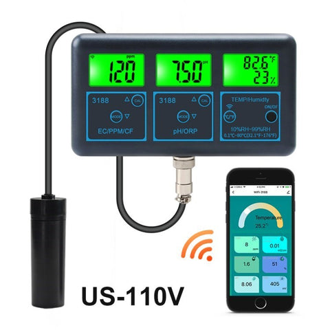7-in-1 Digital Multifunction Water Quality Purity Tester Humidity Temp ORP TDS EC CF PH Monitor Meter