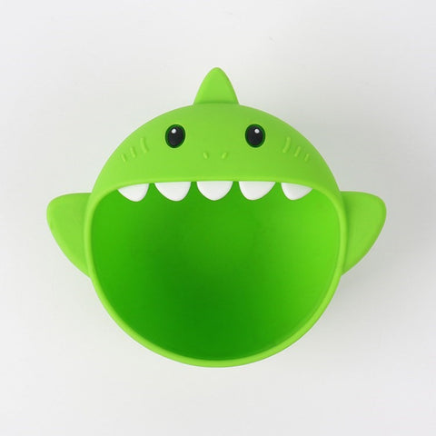 Cartoon Shark Heat-resistant Silicone Baby Bowl with Suction Cup (BPA Free, No FDA Certificate)