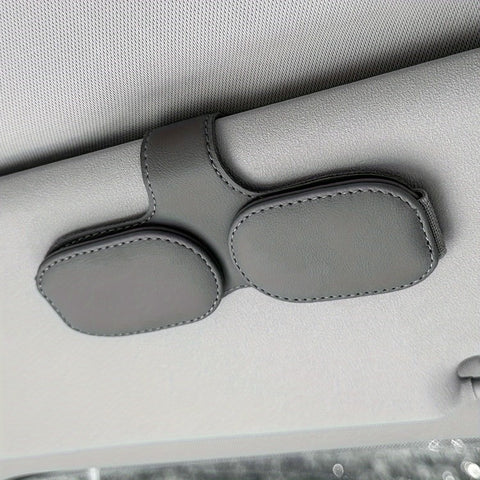 Car Sunglasses Holder Vehicle Visor Clip Magnetic PU Leather Sun Glasses Eyeglass Hanger