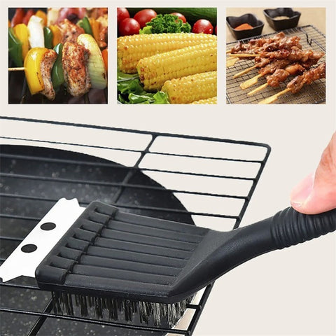 BBQ Grill Brass Wire Brush Stainless Steel Cleaning Brush with Comfortable Handle for Grill Cooking Grates