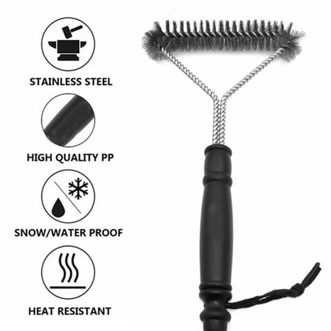 BBQ Grill Cleaning Brush 12-Inch Y-Shaped Curl Bristle Brush Grill Cleaning Tool