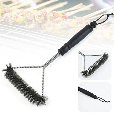 BBQ Grill Cleaning Brush 12-Inch Y-Shaped Curl Bristle Brush Grill Cleaning Tool