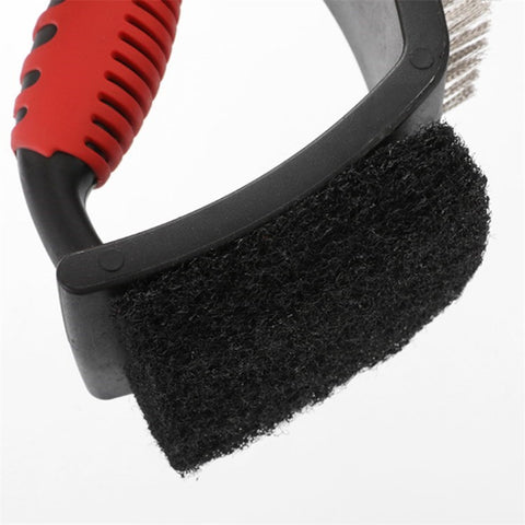 3-in-1 Barbecue Cleaning Brush Steel Wire / Copper Wire BBQ Brush Scouring Pad Scraper