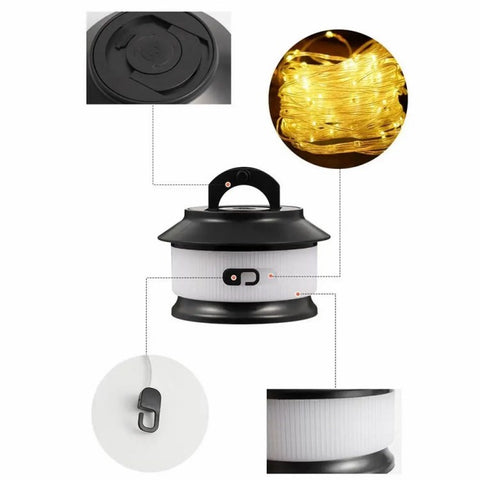 20m Retractable IPX4 Waterproof Light Strip Outdoor Camping Ambient Lamp