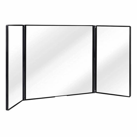 Car Sun Visor Wide View Collapsible Tri-Fold Makeup Mirror Auto Sunshade Cosmetic Mirror