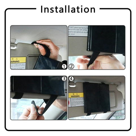 Car Sun Visor Wide View Collapsible Tri-Fold Makeup Mirror Auto Sunshade Cosmetic Mirror