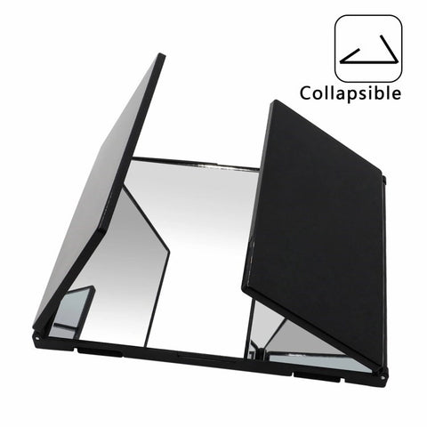 Car Sun Visor Wide View Collapsible Tri-Fold Makeup Mirror Auto Sunshade Cosmetic Mirror