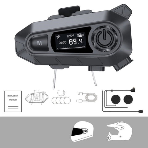A1 Bluetooth-compatible 5.3 CVC Noise Reduction Motorcycle Helmet Headset FM Radio Music Player